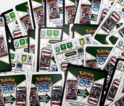 Pokémon TCG BULK lot 50 Online CODE Cards unused Sword & Shield Era random