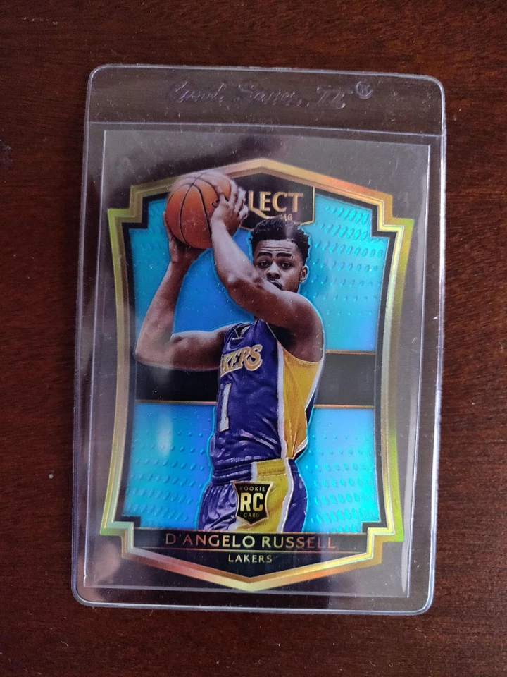 D'Angelo Russell RC Panini Select 2015 troquelado azul Prizm novato como nuevo sin clasificar Foto 3 de 4