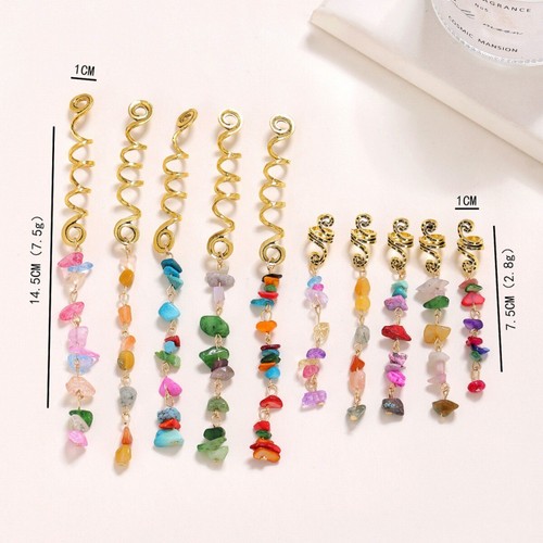 Colored Natural Stone Pendant Hair Jewelry Hair Braids Jewelry Hair Accessories - Picture 16 of 17