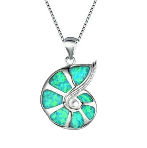 Opal Shell Silver Plated Fashion Necklaces & Pendants