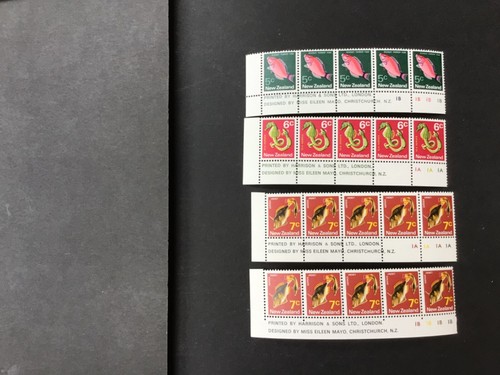 NEW ZEALAND NHM SELECTION 1970 PICTORIALS PLATE BLOCK STRIPS Ref S4