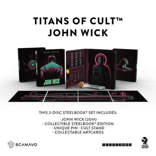 JOHN WICK : Titans of Cult Steelbook Edition : NEW 4K Ultra HD UHD + Blu-Ray - Picture 2 of 2