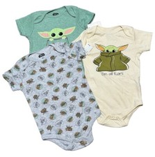 Baby Boys Star Wars Baby Yoda 3Pc Bodysuits Size 18M