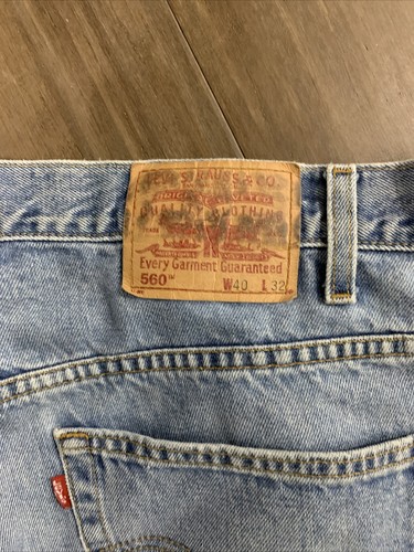 Vintage Levis 560 Mens Size 40x32 Loose Fit Tapered Leg Blue Denim Jeans - Picture 6 of 7