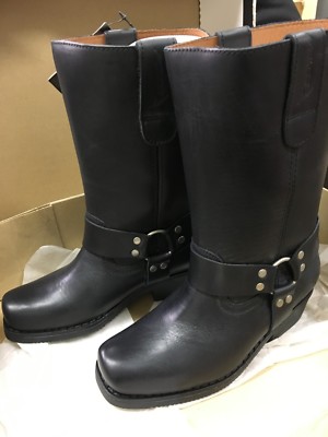 Falco Leather Biker Motorcycle Boots - Black - Size 37