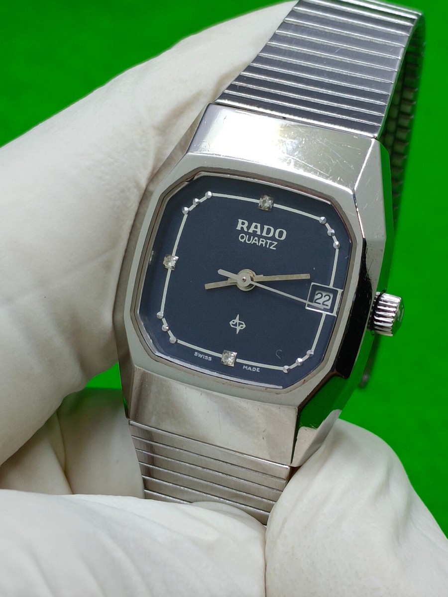 vintage Rado watch 7 Jewels Quartz Diamond Accent Date Indicator