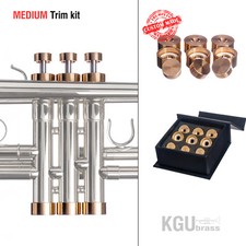 Kit assetto tromba KGUBRASS. Tappi MEDIUM. Ottone grezzo. TKMR109 ** Ricambi personalizzati **