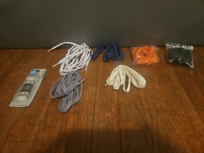 Lot Of 7 Shoelaces Casual Vintage Laces Various Sizes And Colors 