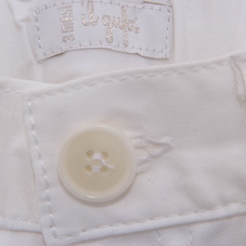 7602AH pantalone bimbo IL GUFO white cotton trouser kids - Picture 4 of 4