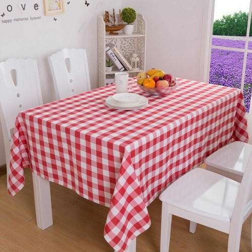 Country Gingham Tablecloth Dining Kitchen Table Cover Protector Tableware - Picture 10 of 17