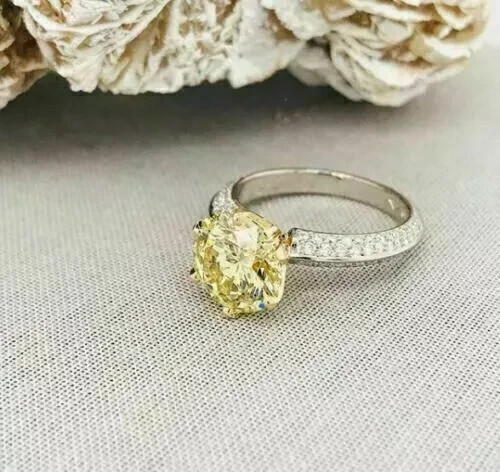 1,80 Karat runder im Labor hergestellter Saphir-Solitär-Ehering 14K gelb vergoldet - Bild 4 von 4