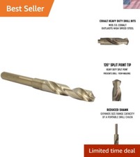 Lightweight 21/32" Cobalt Drill with Reduced Shank - Ideal for Stainless Steel