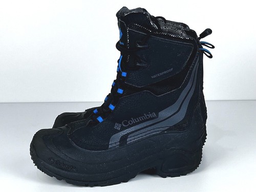 Columbia Boys Youth 3 Winter Snow Boots Black Blue Waterproof Bugaboot Thermal - 第 5/11 張圖片