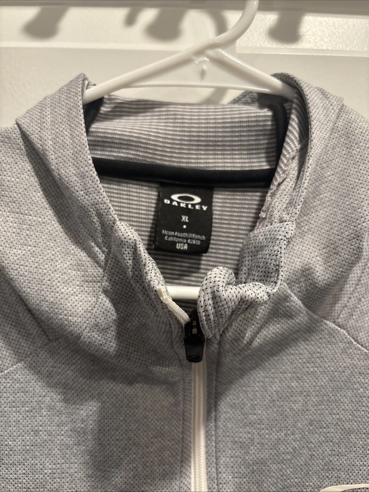 Sudadera con Capucha Oakley Manga Larga XL Gris Jaspeado Para Hombre Gimnasio Activo Foto 2 de 4