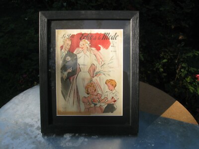 Le Petit Echo de la Mode (1950 magazine cover,framed & matted) 