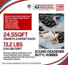 Car Trunk,Door,Butyl Sound Deadening Mat - Noise Insulation&Vibration Dampening