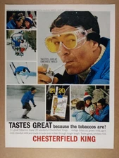1963 Chesterfield Cigarettes Stratton Vermont Skiing photos vintage print Ad