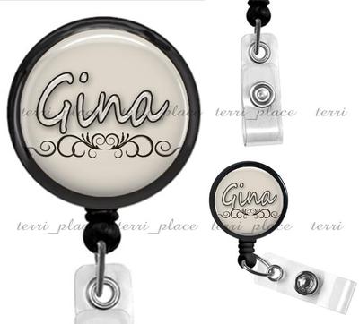 Custom Name Personalized Clip On Retractable Identification Badge Reel ID02