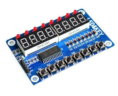 Entwicklungs Board, 8-Fach 7-Segment Taster LED´s, für Arduino Raspberry pi, 1St