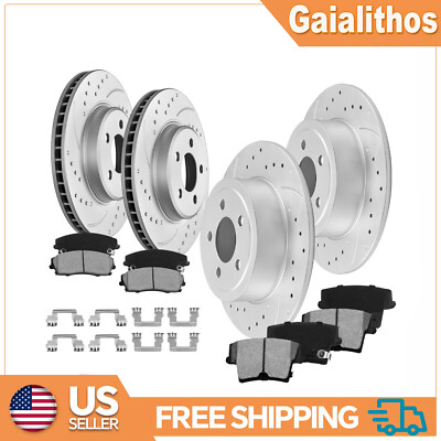 Front & Rear Drilled Brake Rotors + Pads for Dodge Charger Challenger 300 V6