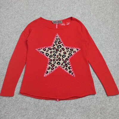 Lieblingsstuck Pullover Größe 36-38 Rot Wollmischung Strick Star Grafik pullover