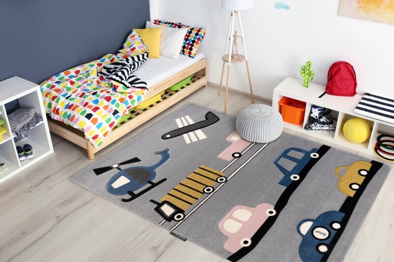 Tappeto Moderno' Petit 'Giocattoli Auto Grigio per Bambini Migliore Qualità foto 2