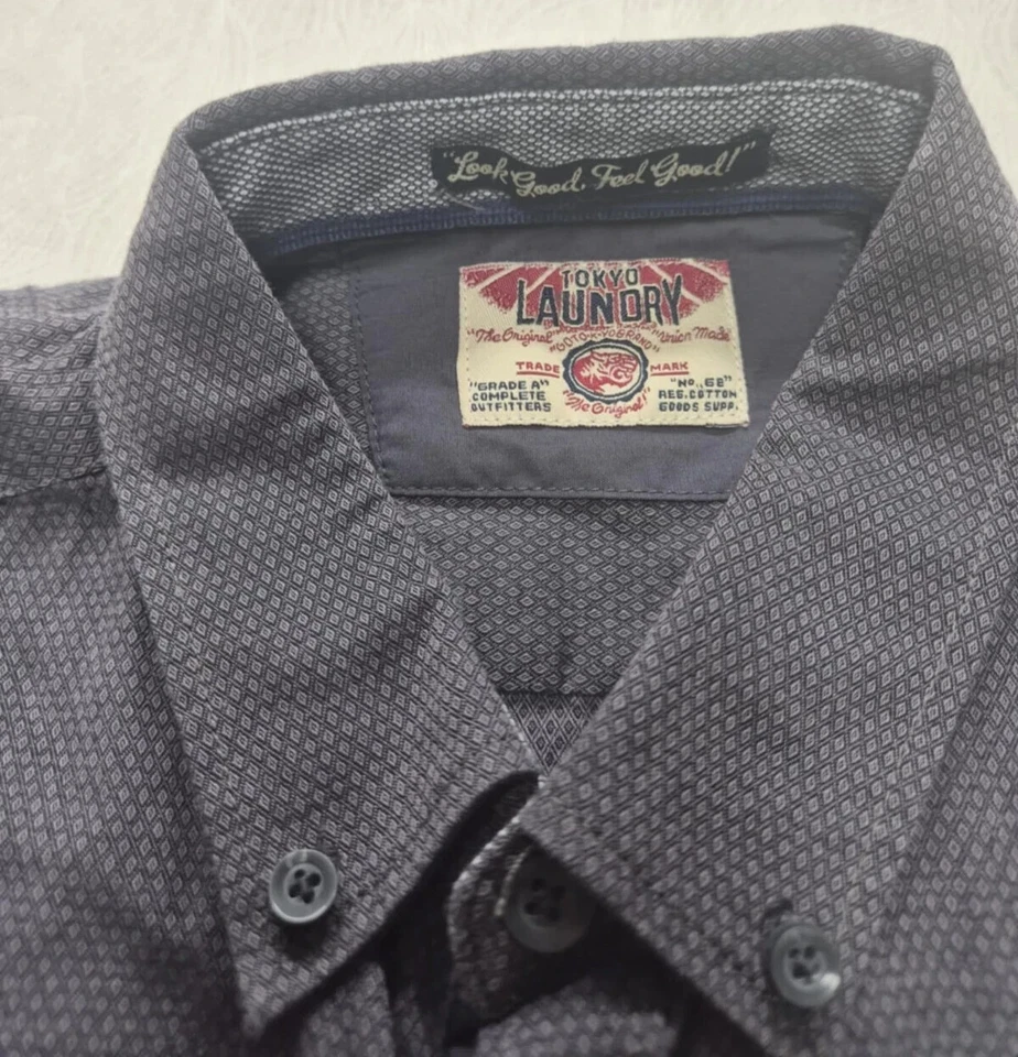 Camisa de lavandería Tokyo para hombre gris algodón manga larga talla: grande Foto 2 de 4