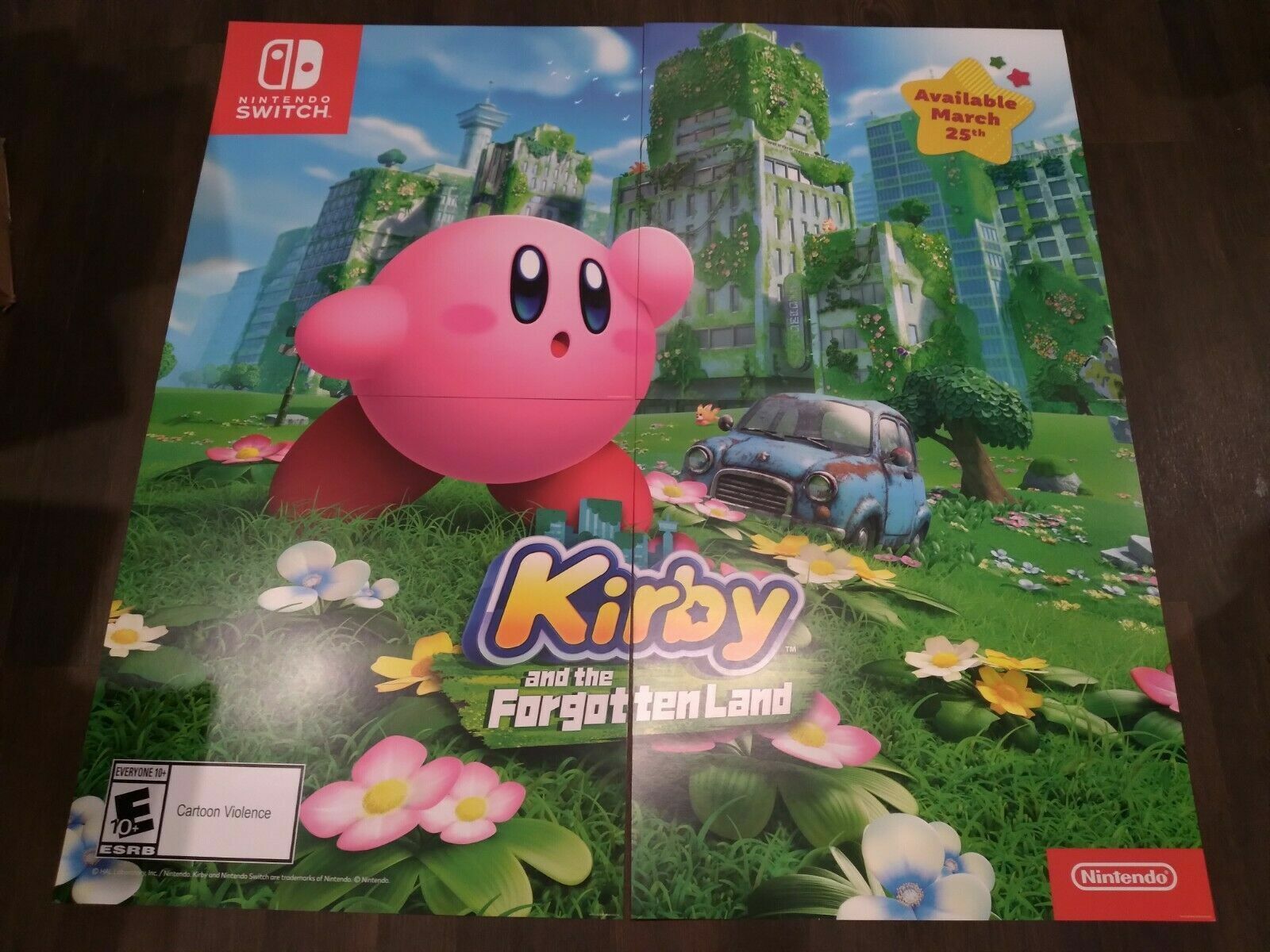 Nintendo Switch Kirby and The Forgotten Land 48 X 48 Promo Store Display  Poster