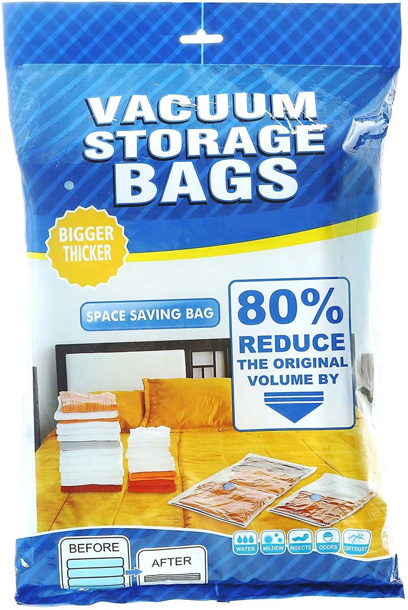 Vacuum Storage Bag Space Saving Storage Bags w/ Free Hand Pump Large Size,  6pack