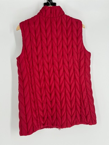 Coldwater Creek Red Quilted Full Zip-Up Vest Women's Size Medium 10-12 - Picture 5 of 7