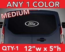 FORD OVAL LOGO DECAL STICKER 12"h x 5"w in ANY 1 COLOR