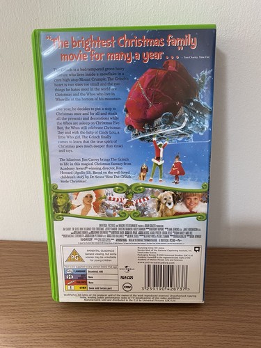 The Grinch Jim Carrey VHS Video 2001 PG - Picture 4 of 4
