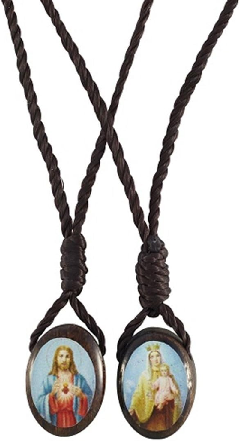 Sacred Heart of Jesus with Our Lady Mt Carmel Catholic Wood Scapular ...