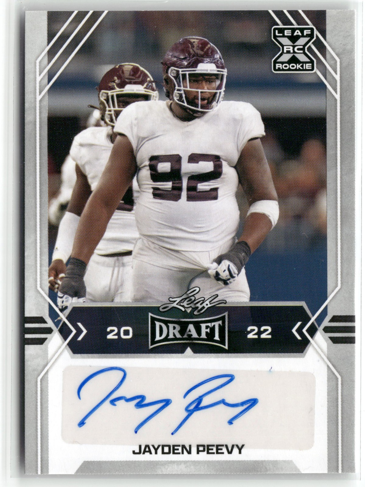 2022 Leaf Draft Jayden Peevy Autographs #BA-JP2 Texas A&M Aggies
