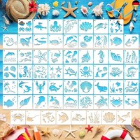 Mwoot 60 StüCk Meer Thema Schablonen Stencils Kit, Wiederverwendbares Malerei