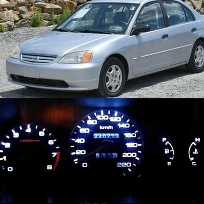 White Gauge Cluster Instrument LED Light Bulbs KIT For Honda Civic EK 1996-2000