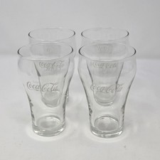 Set of 4 Vintage Clear Libbey Coca-Cola 10 Oz Glass Cup Enjoy Coke 5"
