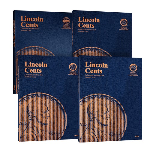 Whitman Lincoln Cent Münze 4 Ordner Set - 1909 bis heute Penny Sammlung Aufbewahrung