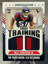 💫🏈WILL ANDERSON JR 2023 Rookies &amp; Stars Cross Training DOUBLE RELIC RC /49🏈💫