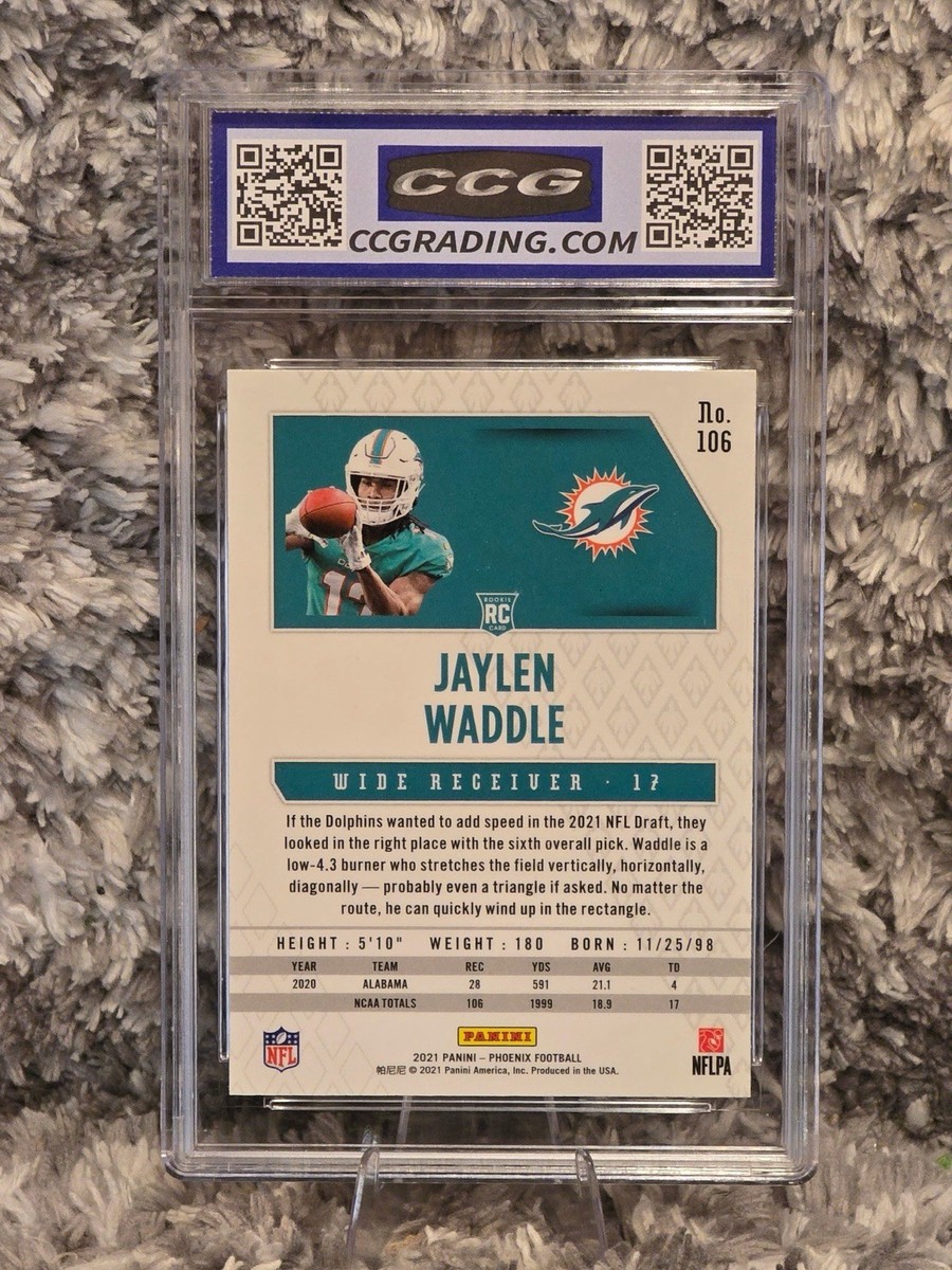 2021 Panini Phoenix Jaylen Waddle Fire Burst RC #106 CCG 10