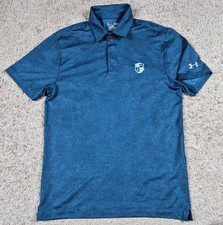 Under Armour Loose Heatgear Golf Polo Shirt Mens Small Blue Short Sleeve