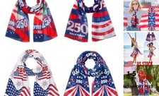 4 Pcs 250th Anniversary Patriotic Scarf for Women Men America 1776-2026 USA