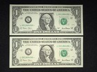 2001 $1 Federal Reserve Replacement Star Notes Pair - Lot of 2 Notes sequential — photo 1