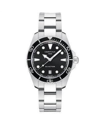 CERTINA Men Analog Quartz Casual Watch Classic Dress Black Dial Waterproof Round