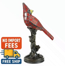 Cardinal Tiffany Style Stained Glass Accent Lamp 13.5"H