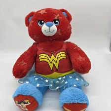 Build-A-Bear Workshop Wonder Woman Plush Stuffed Animal Medium Red Blue Cape