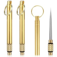 Retractable Titanium Toothpick Reusable Portable Keychain Metal Toothpick