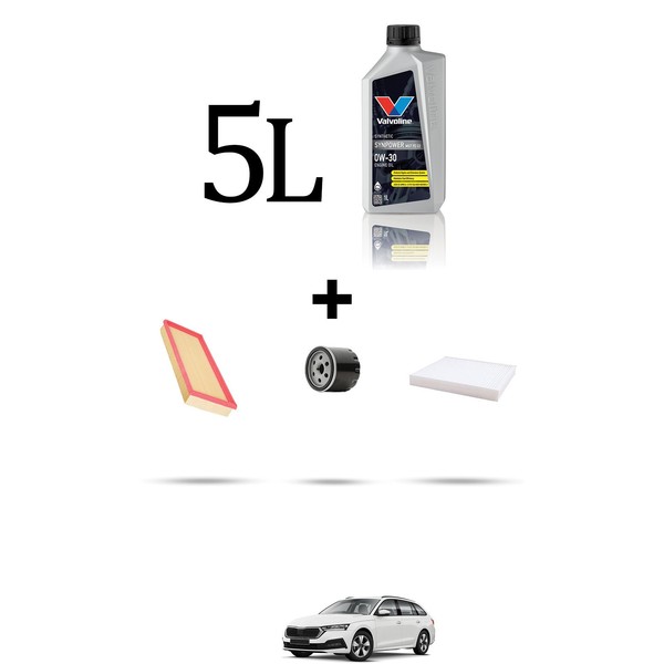 Hoffcar Wartungsset 3 Filter Und 5L ÖL FüR Skoda Octavia IV 1.5 TSI 110KW-image