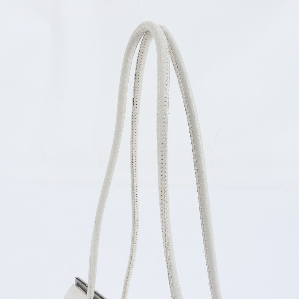 GUCCI 92725 Leather Kiss Lock Tote Bag Shoulder Handbag Silver Hardware White thumbnail 20