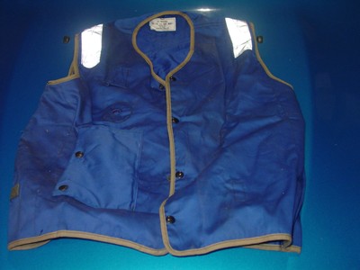 USN USMC MARK 1 Life Preserver Vest Flight Deck Blue Medium 1980's Eastern Canva